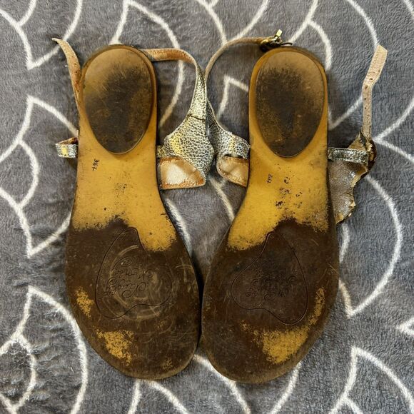 Naughty Monkey Tan Leather Open Toe Thong Sandals Women's Sz 9.5 - Picture 6 of 15